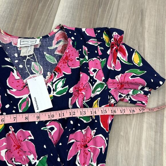 Reformation Floral Dress - Pink and Navy - Picture 10 of 13